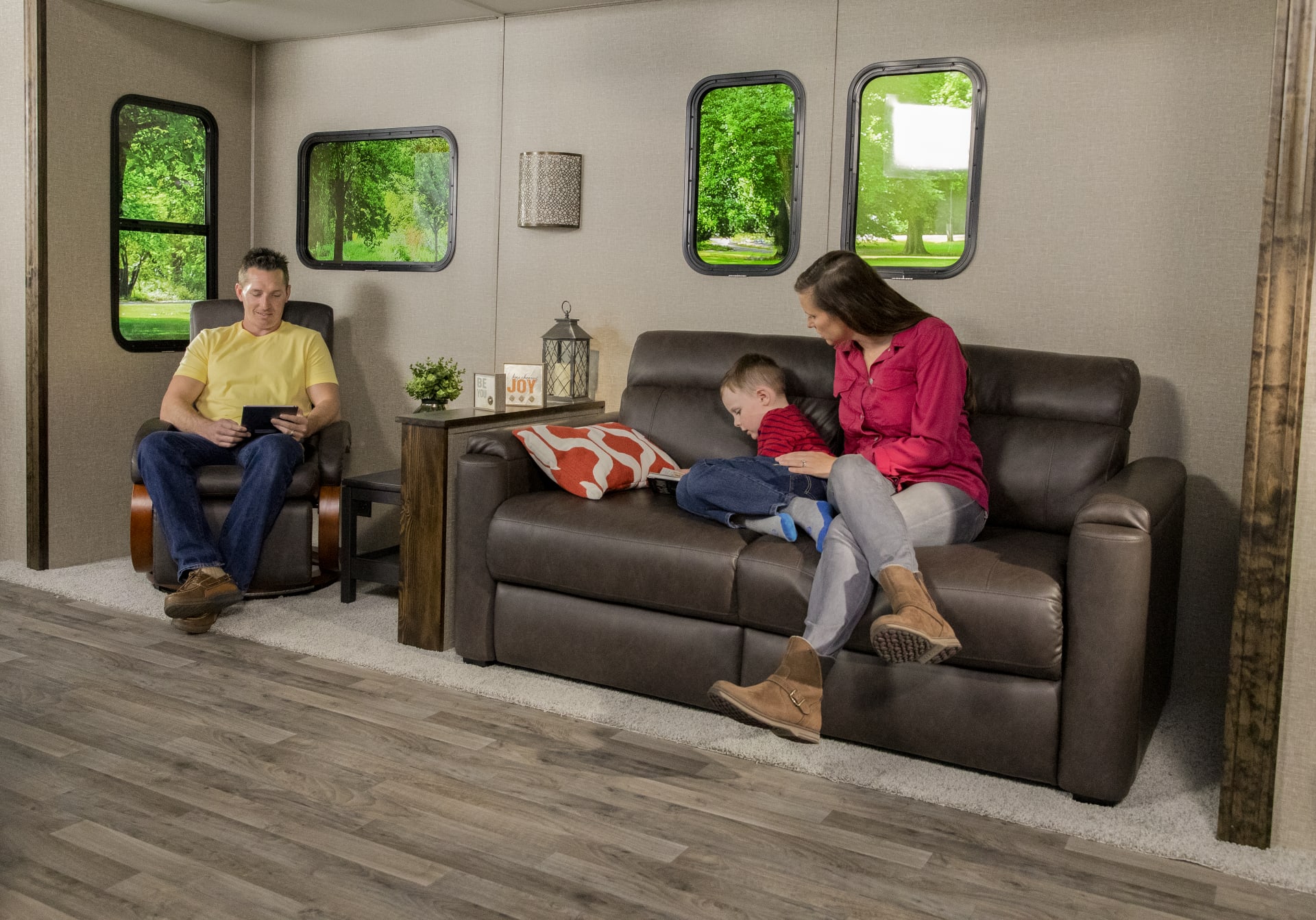 Family RV Sofa and Chair Slide-Out Room